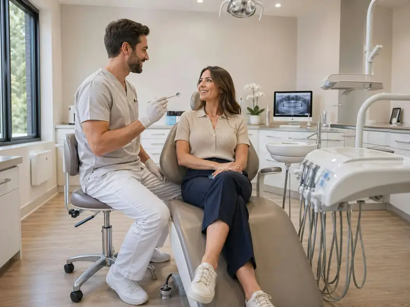 A dentist with a patient